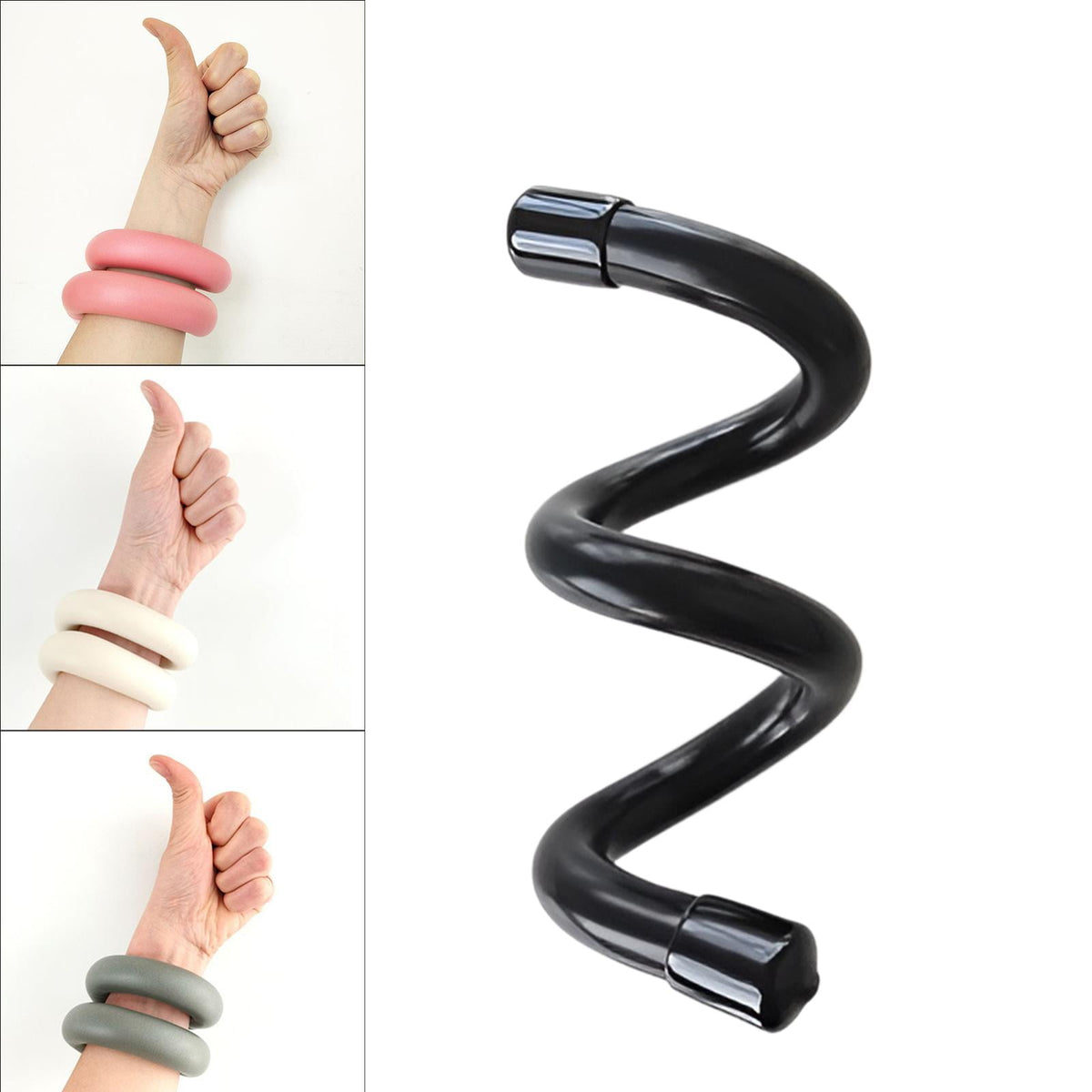 Adjustable Weighted Wrist and Ankle Bands in Soft Silicone, Black - Image 6