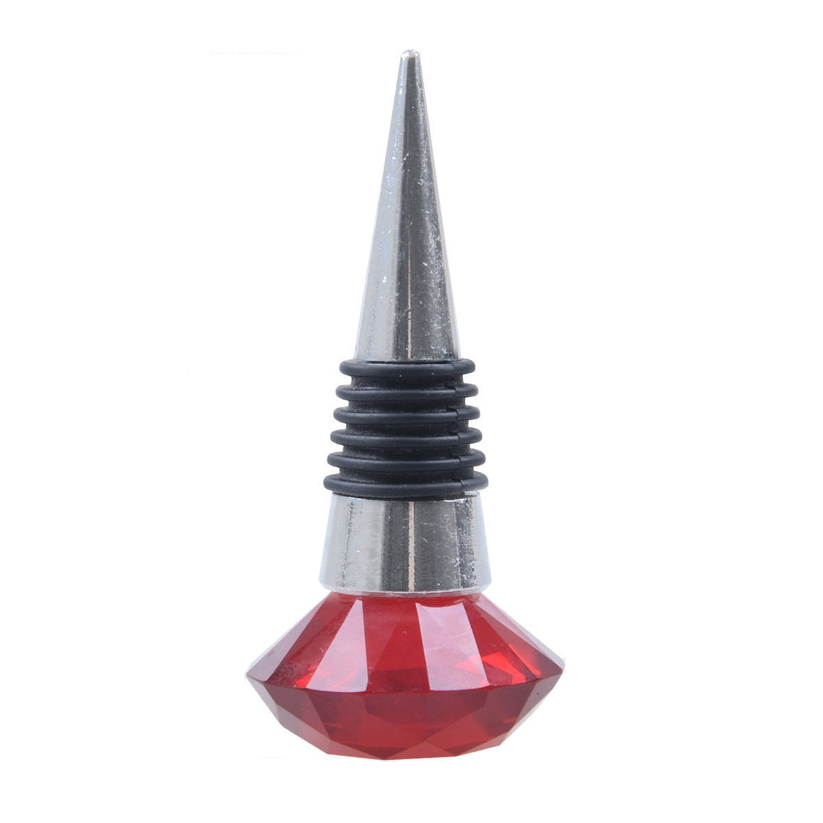 Reusable Bottle Stopper with Faceted Crystal Top and Silicone Seal - Image 6