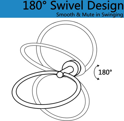 Round Wall-Mounted Towel Ring in Matte Black Stainless Steel, 5.7 Inch - Image 3