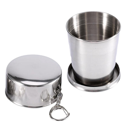 Collapsible Stainless Steel Travel Cup with Key Ring, 75 / 140 / 240 ml - Image 3