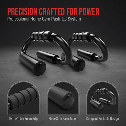 Push-Up Bars with Non-Slip Foam Grips, Chrome Steel Stands, 5-Inch Base - Image 6