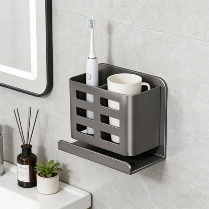 No-Drill Adhesive Shower Shelf with Drainage Base, Single Wall Rack - Image 2