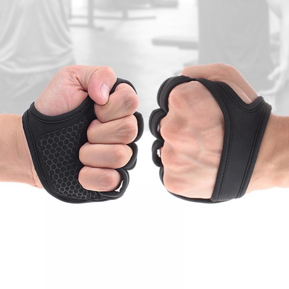 Ventilated Workout Gloves with Built-In Wrist Support, Half-Finger Pair - Image 2