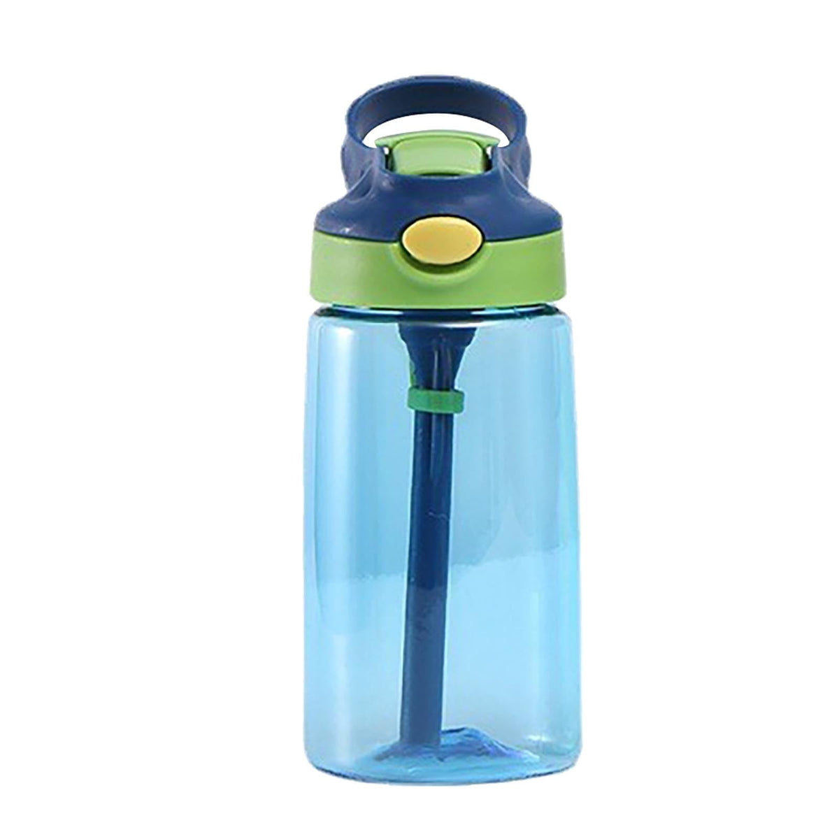 Kids Water Bottle with Flip-Up Straw and Handle, 16 oz Leak-Proof Cup