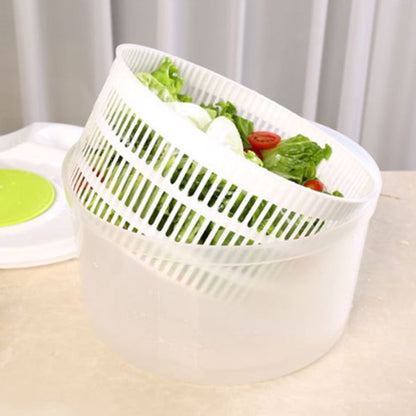 Manual Salad Spinner with Strainer Basket, 9.1 Inch Plastic Bowl Set - Image 4