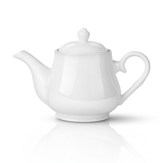 Porcelain Teapot with Removable Lid, 24 oz White Pot for Loose Leaf or Bags