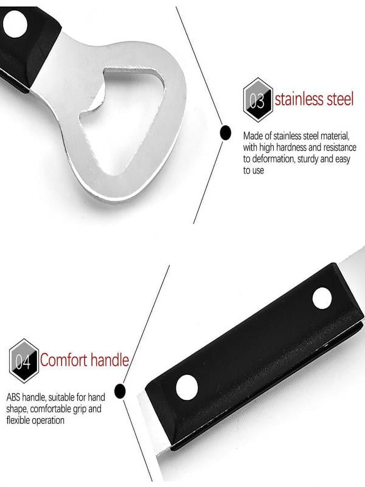 Manual Can and Bottle Opener with ABS Handle, 15.6 cm Stainless Steel - Image 3