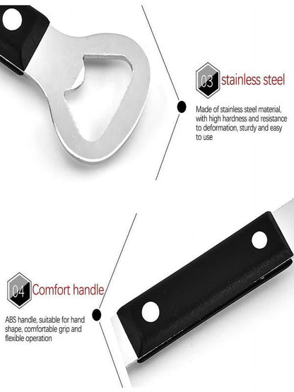 Manual Can and Bottle Opener with ABS Handle, 15.6 cm Stainless Steel - Image 3