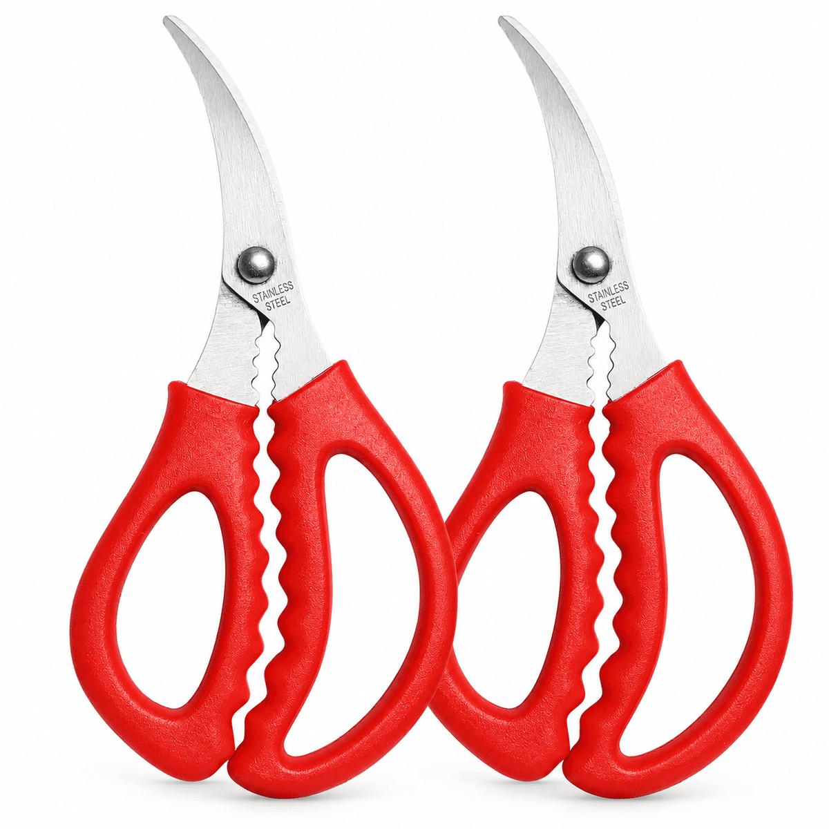 Seafood Shears, 2-Pack Stainless Steel Scissors for Shrimp, Crab and Fish