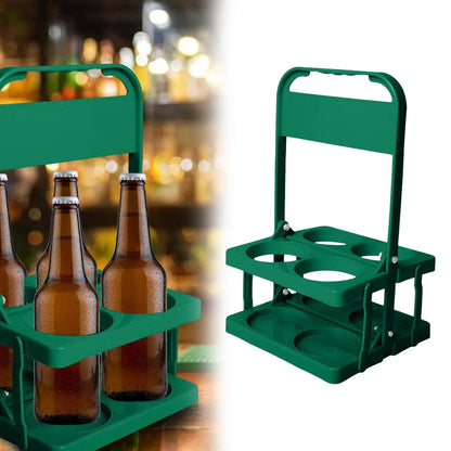 Foldable 4-Cup Drink Carrier with Handle, Reusable Beverage Caddy - Image 3