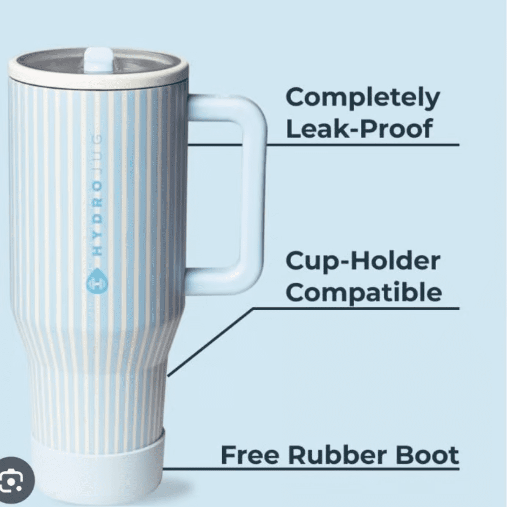 40 oz Insulated Stainless Steel Tumbler with Handle and Flip Straw Lid - Image 2