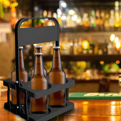 Foldable 4-Cup Drink Carrier with Handle, Reusable Beverage Caddy - Image 4