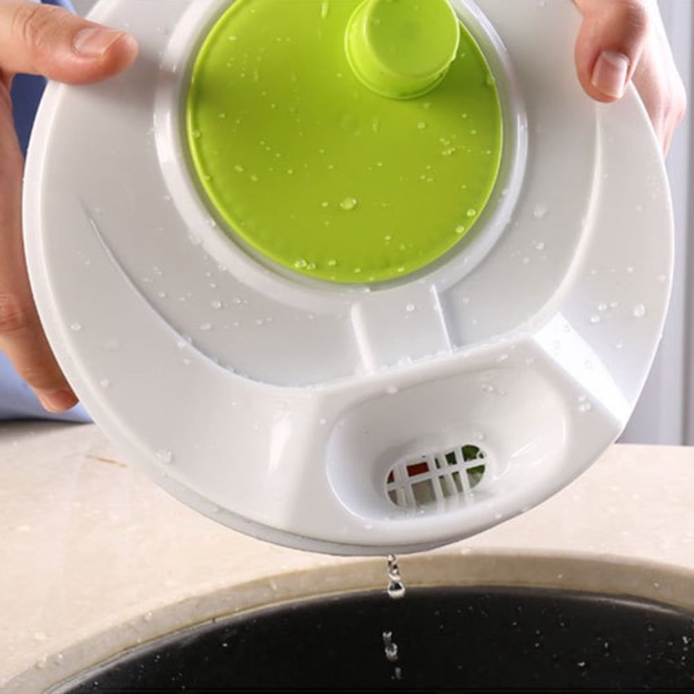 Manual Salad Spinner with Strainer Basket, 9.1 Inch Plastic Bowl Set - Image 2