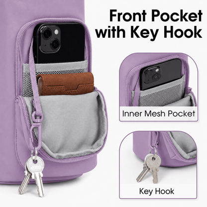 Neoprene Water Bottle Sling with Two Zip Pockets, Fits 20 to 40 oz Bottles - Image 5