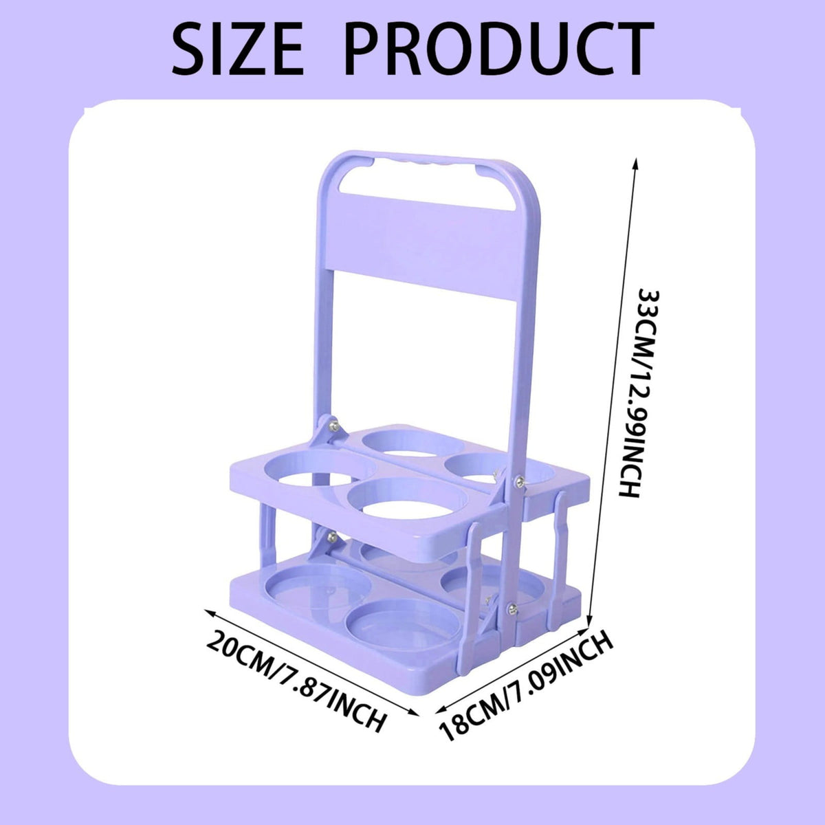 Foldable 4-Cup Drink Carrier with Handle, Reusable Beverage Caddy - Image 2