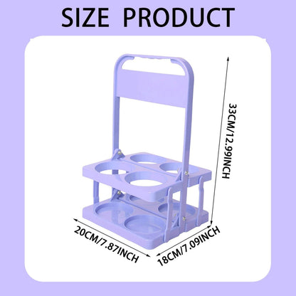 Foldable 4-Cup Drink Carrier with Handle, Reusable Beverage Caddy - Image 2
