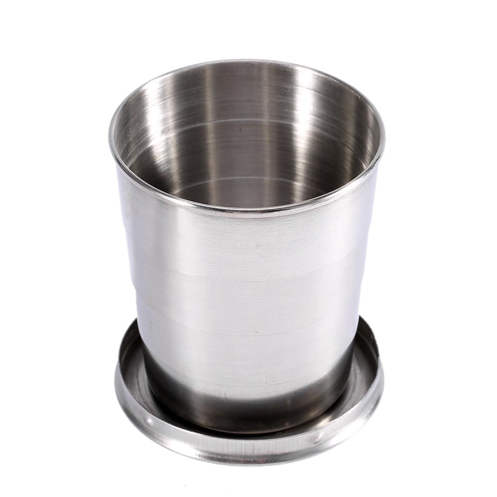 Collapsible Stainless Steel Travel Cup with Key Ring, 75 / 140 / 240 ml