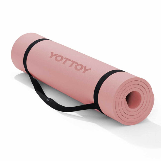 Extra-Thick TPE Yoga Mat, 1/2 Inch Cushioned Exercise Mat with Carry Strap