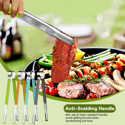 Stainless Steel Kitchen Tongs, Set of 4 Ten-Inch Serving and Grill Tongs - Image 5
