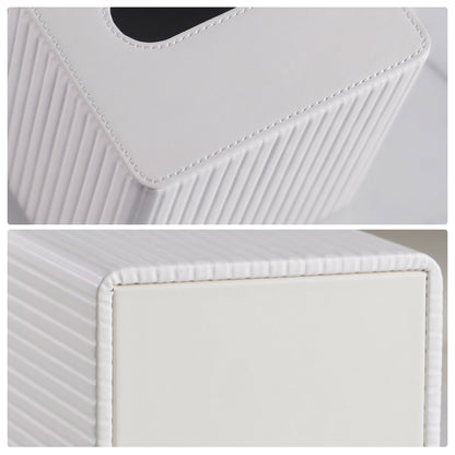 Square Tissue Box Cover in Faux Leather with Magnetic Base Closure - Image 4