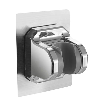 Adhesive Shower Head Holder, Adjustable No-Drill Wall Bracket in Silver