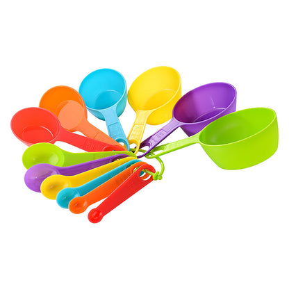 Nesting Measuring Cups and Spoons, 12-Piece Color-Coded Baking Set