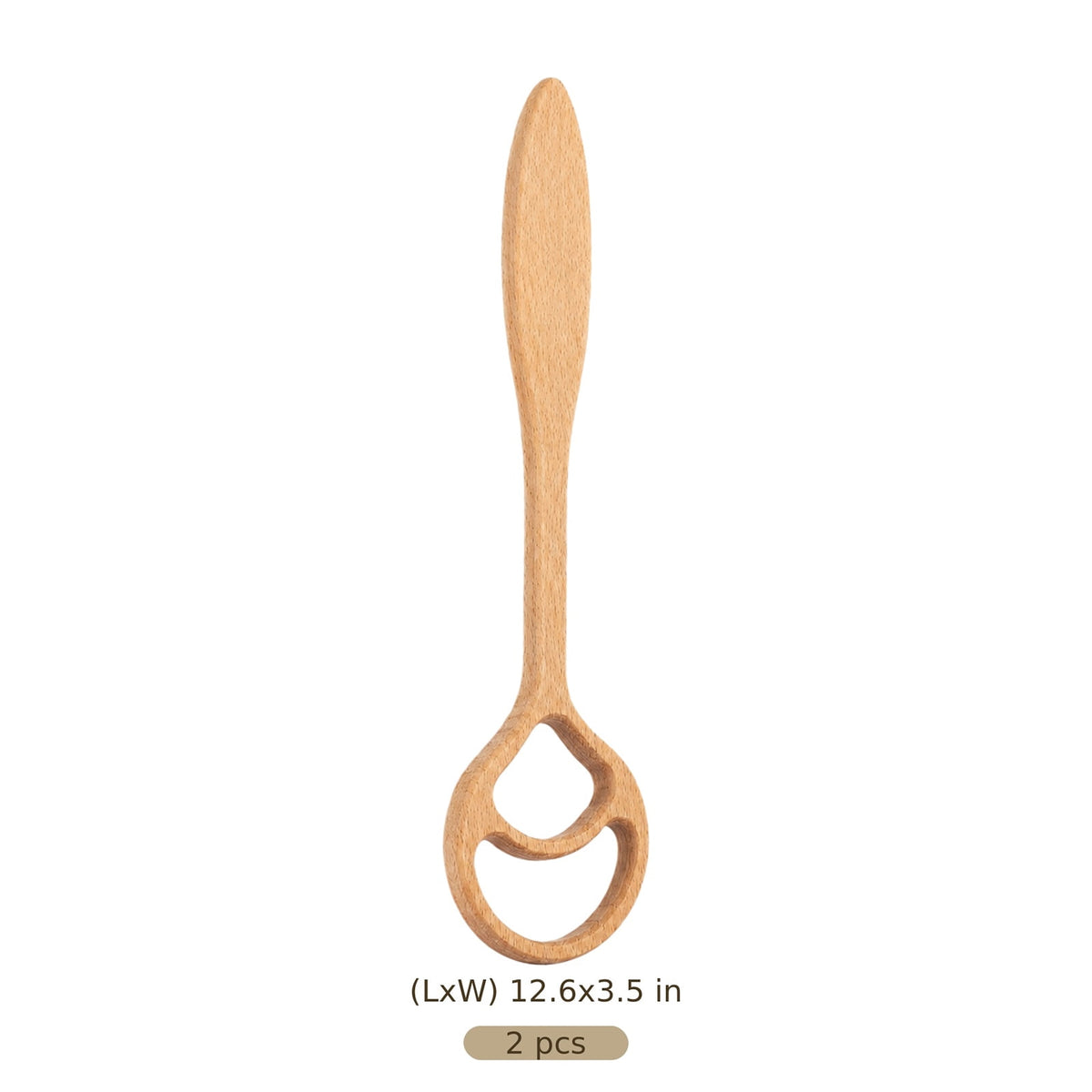 Wooden Danish Dough Whisks, Set of 2 with Twin-Loop Head, 12.6 Inches - Image 6