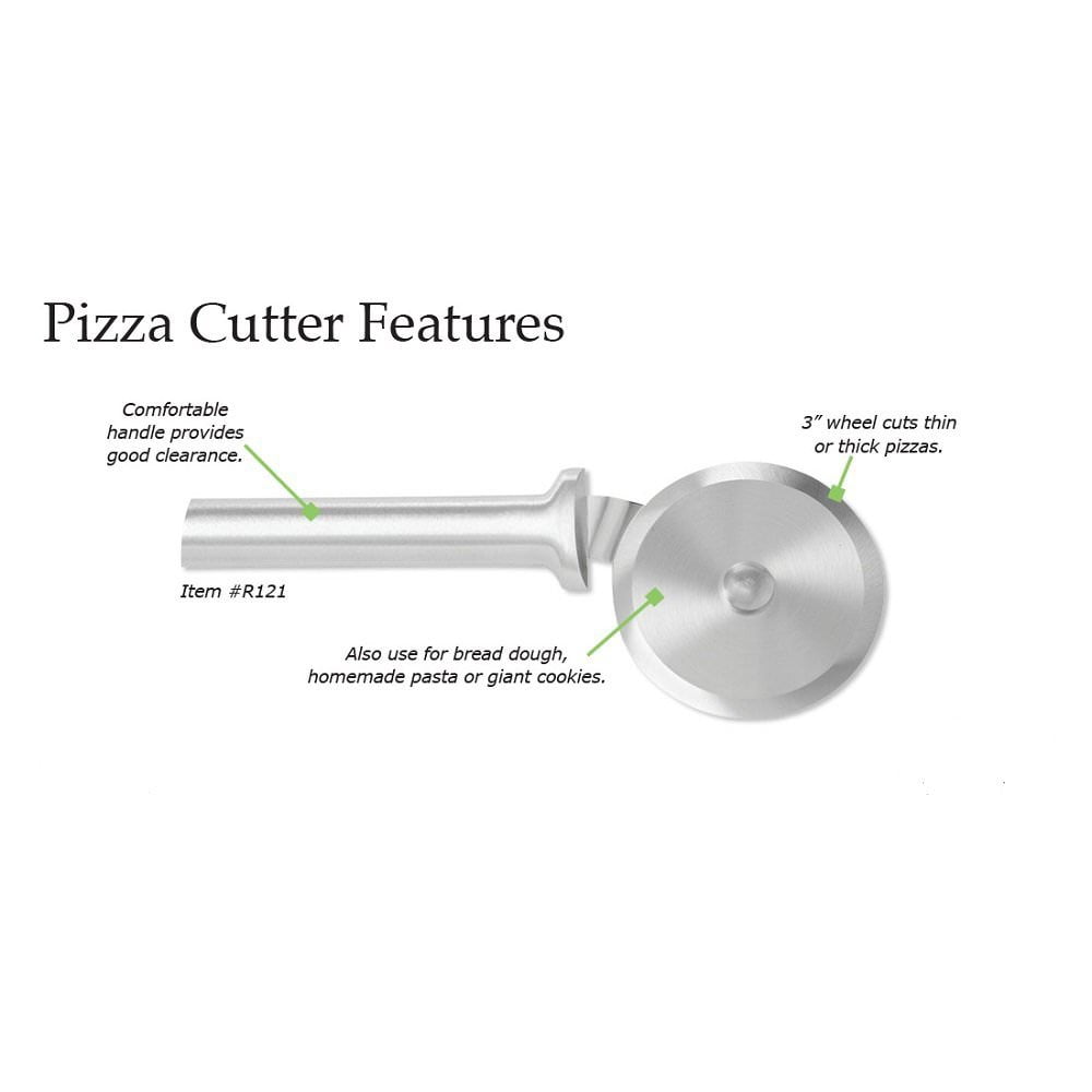 Pizza Cutter with 3-Inch Stainless Wheel and Brushed Aluminum Handle - Image 5