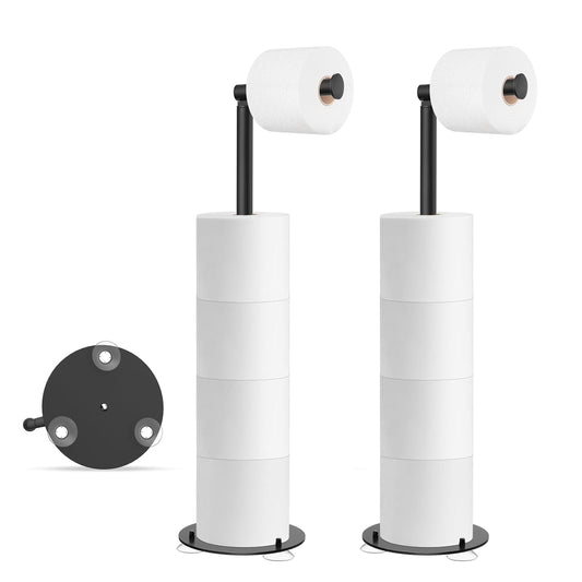 Free-Standing Toilet Paper Holder for 5 Rolls with Weighted Base