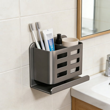 No-Drill Adhesive Shower Shelf with Drainage Base, Single Wall Rack - Image 6