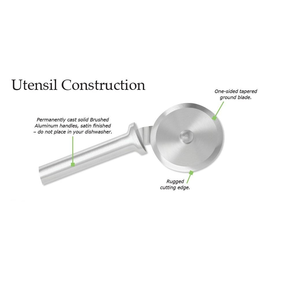 Pizza Cutter with 3-Inch Stainless Wheel and Brushed Aluminum Handle - Image 4