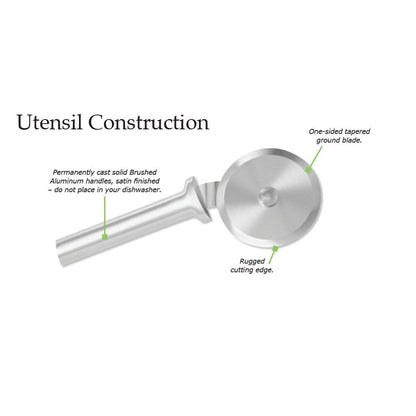 Pizza Cutter with 3-Inch Stainless Wheel and Brushed Aluminum Handle - Image 4
