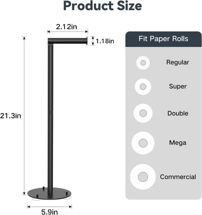 Free-Standing Toilet Paper Holder for 5 Rolls with Weighted Base - Image 6