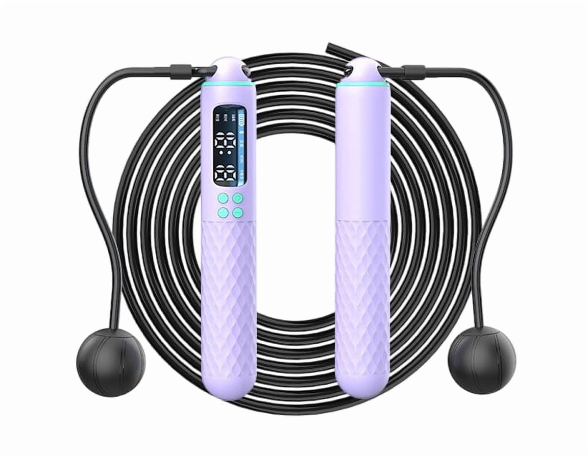 Digital Jump Rope with LED Counter, 9.8 ft Cord and Ropeless Weighted Balls
