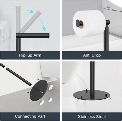 Free-Standing Toilet Paper Holder for 5 Rolls with Weighted Base - Image 3