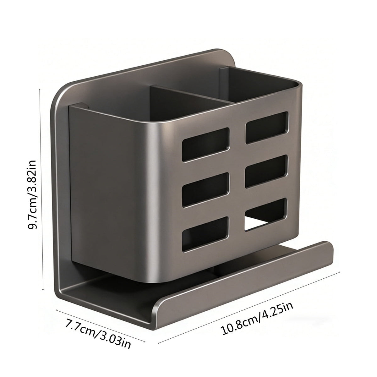No-Drill Adhesive Shower Shelf with Drainage Base, Single Wall Rack - Image 3