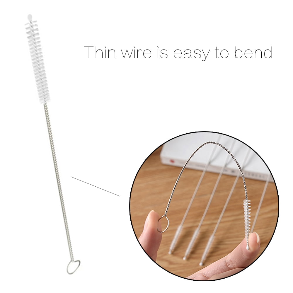 Bendable Straw Cleaning Brush, 7-Inch Steel Wand with Nylon Bristles - Image 3