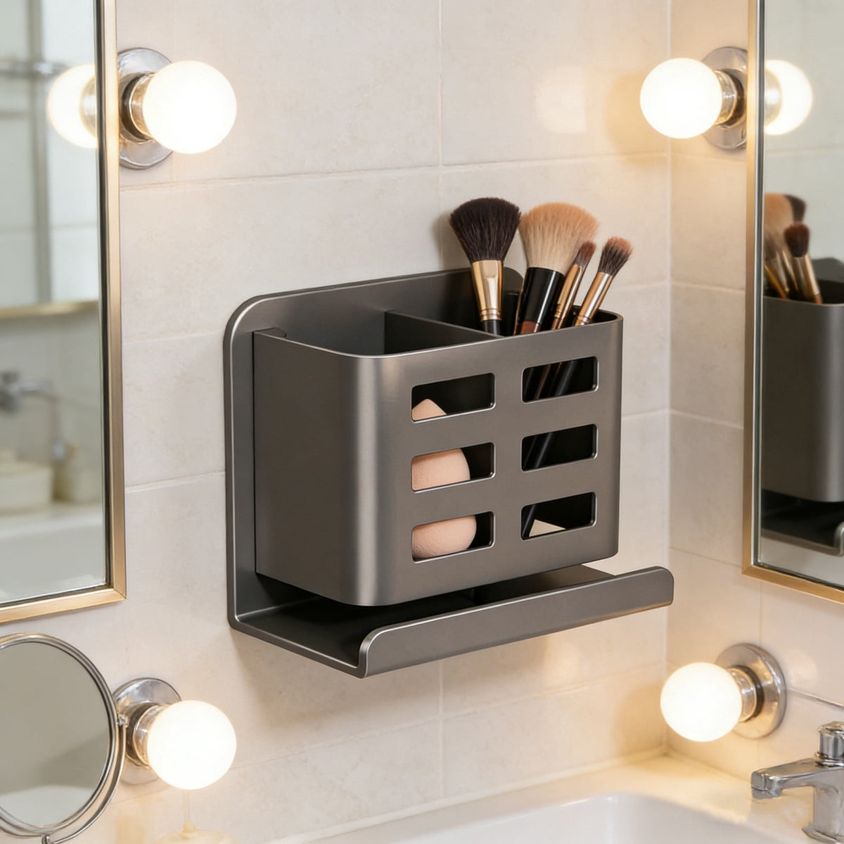 No-Drill Adhesive Shower Shelf with Drainage Base, Single Wall Rack - Image 5