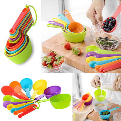 Nesting Measuring Cups and Spoons, 12-Piece Color-Coded Baking Set - Image 2
