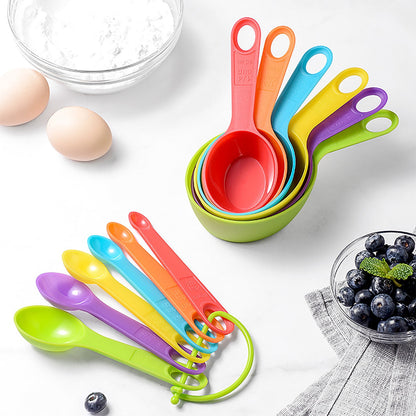 Nesting Measuring Cups and Spoons, 12-Piece Color-Coded Baking Set - Image 4