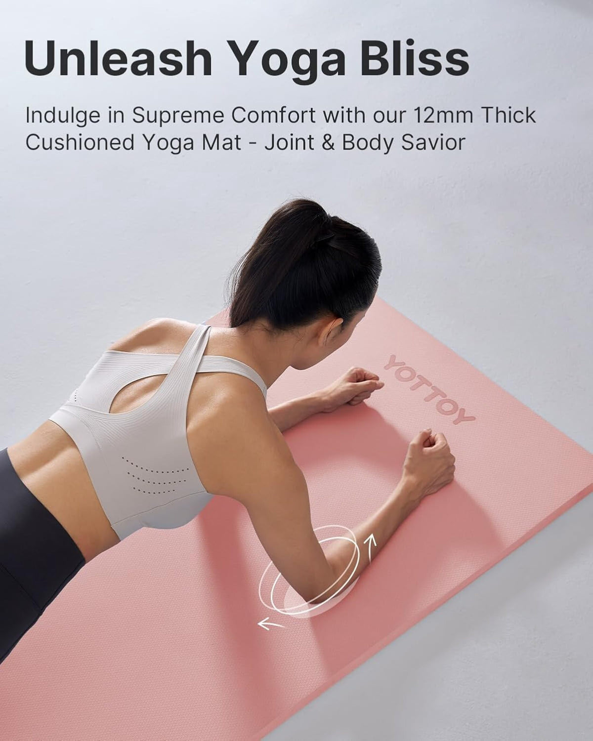 Extra-Thick TPE Yoga Mat, 1/2 Inch Cushioned Exercise Mat with Carry Strap - Image 3