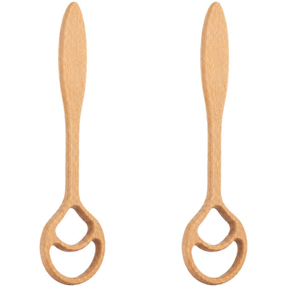 Wooden Danish Dough Whisks, Set of 2 with Twin-Loop Head, 12.6 Inches