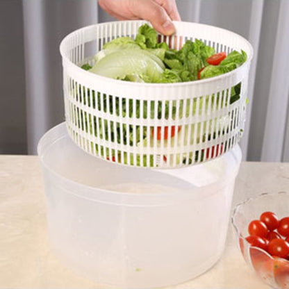 Manual Salad Spinner with Strainer Basket, 9.1 Inch Plastic Bowl Set - Image 5